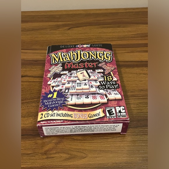 VINTAGE eGames MahJongg Master Deluxe Suite PC 2000 2 CD Set Disc Big Box - Picture 2 of 5